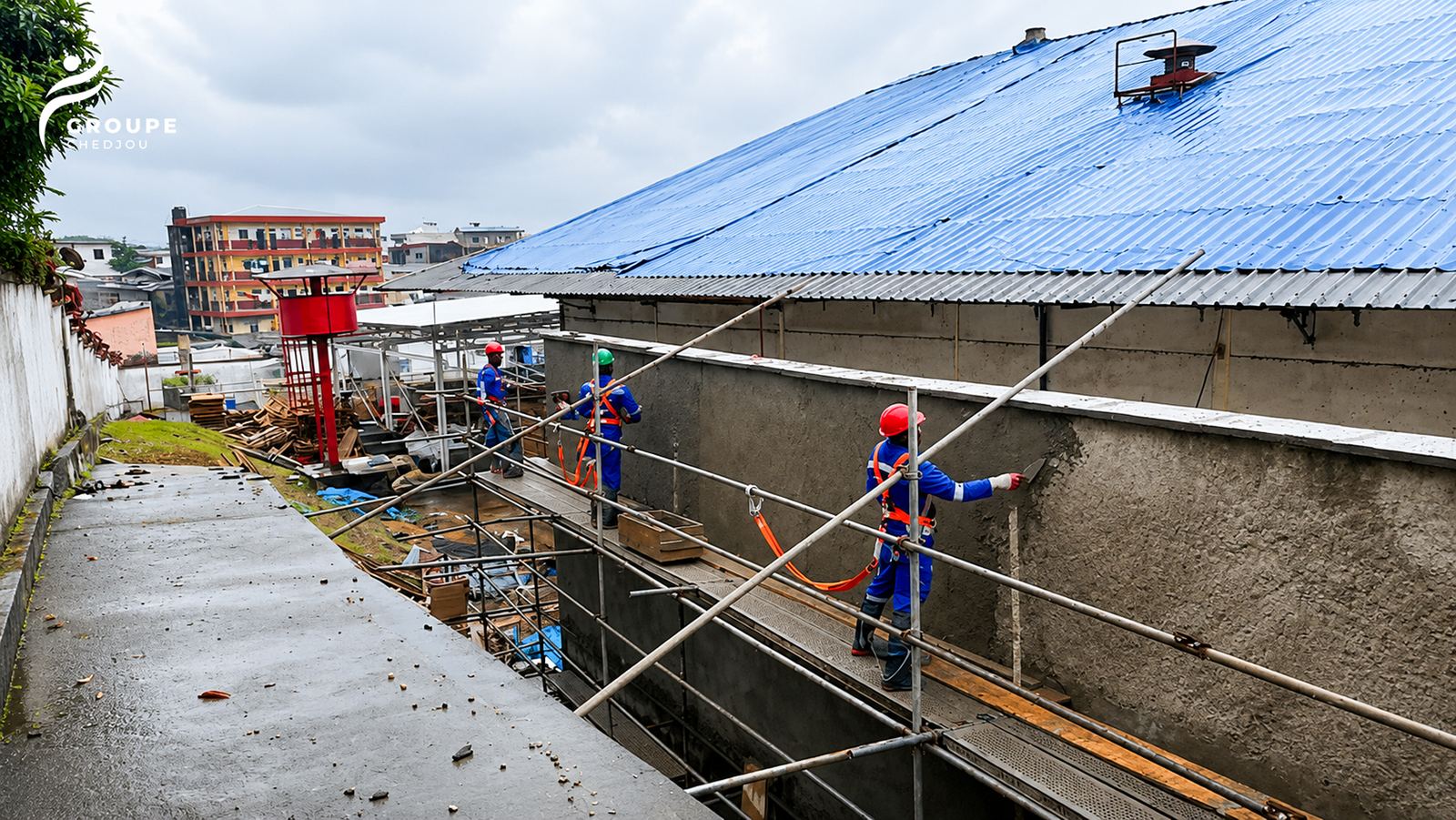 Mur coupe-feu SIC Cacao, Douala